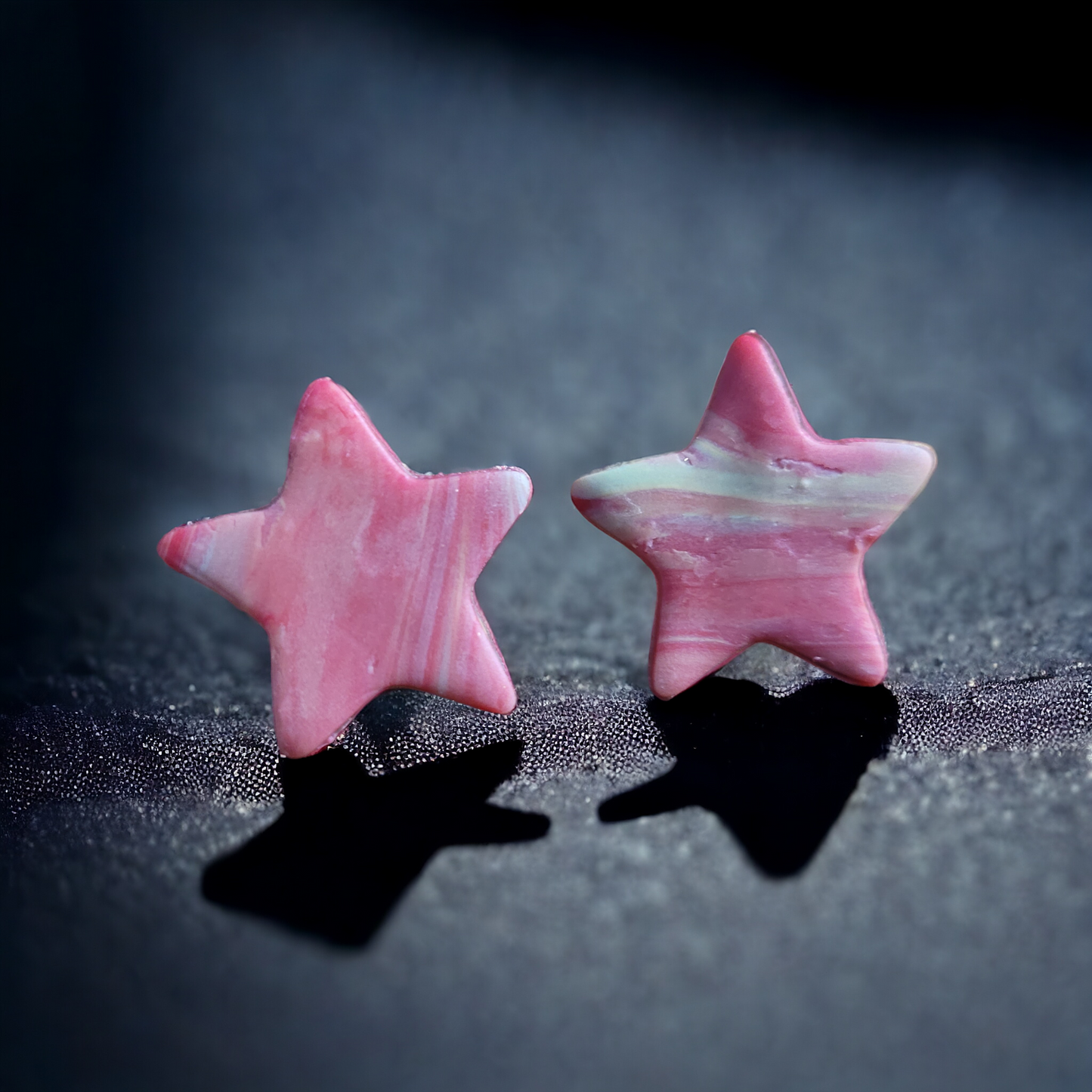 Star Earrings - Women's - Pink and White