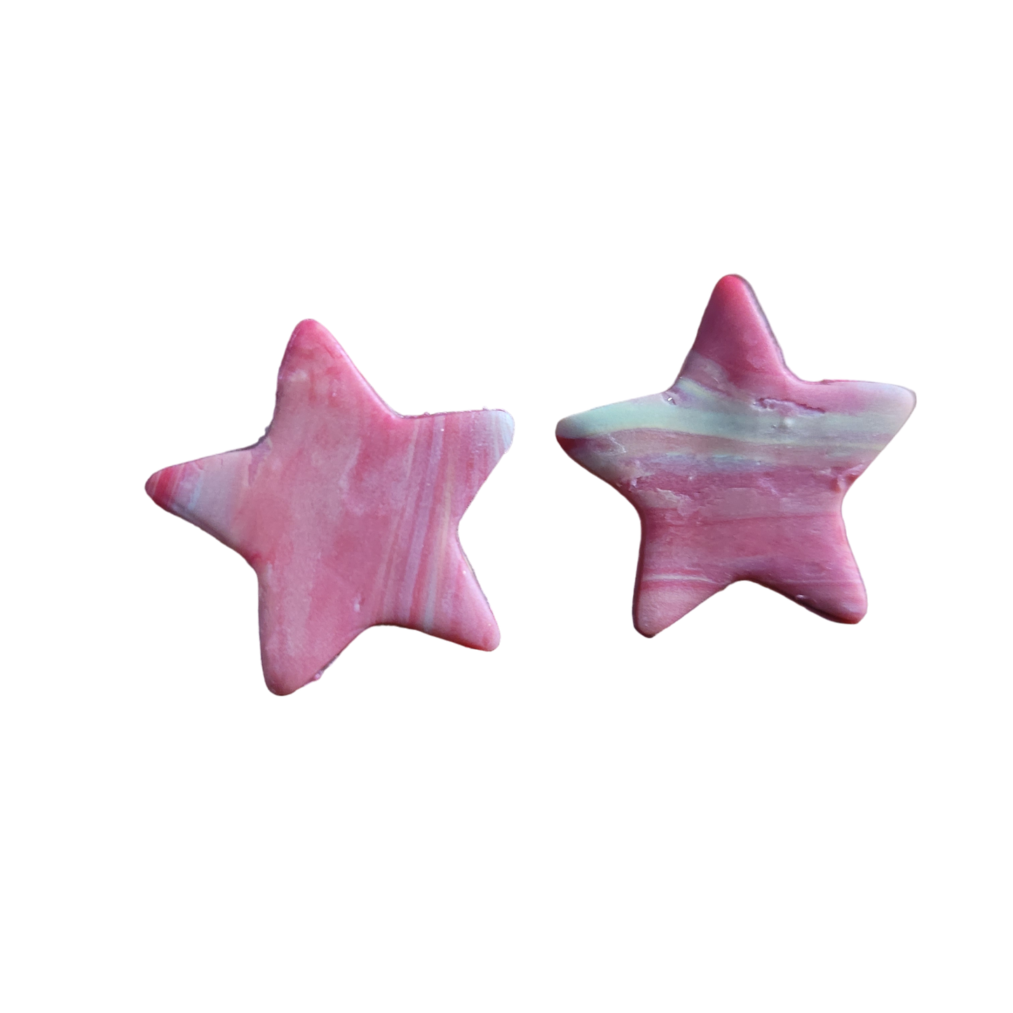 Star Earrings - Women's - Pink and White