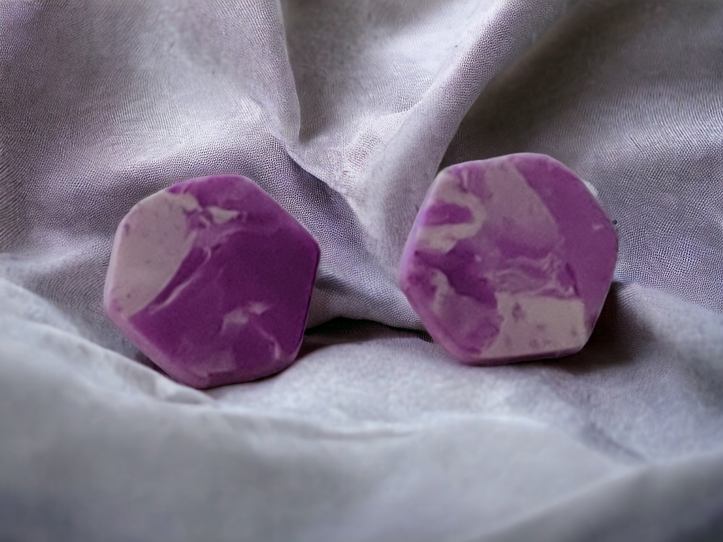 Purple Marbled Stud Earrings